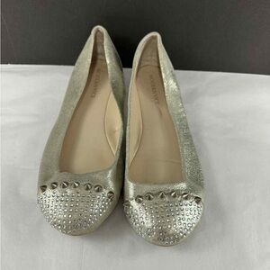 Modern Vice Metallic Silver Studded Flats